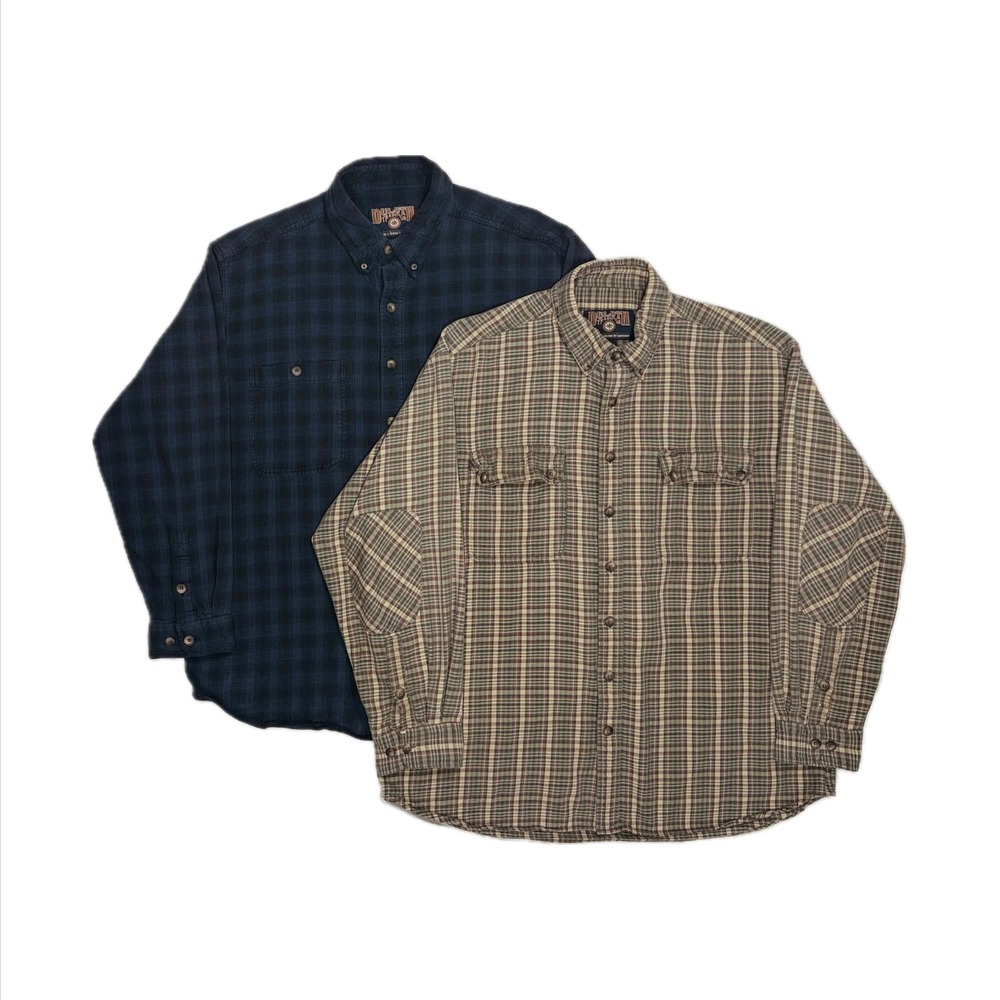 Bundle - Duluth blue black & beige khaki green plaid heavy flannels men XXL Tall